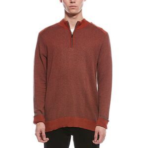 Raffi Mens  Birdseye Cashmere-Blend 1/4-Zip Sweater, Red